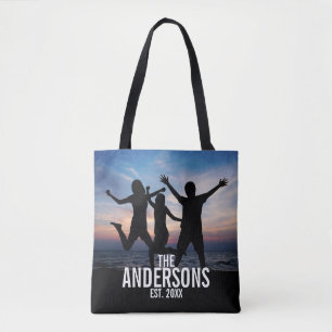 Tote Bag Photo de famille personnalisée avec nom de famille