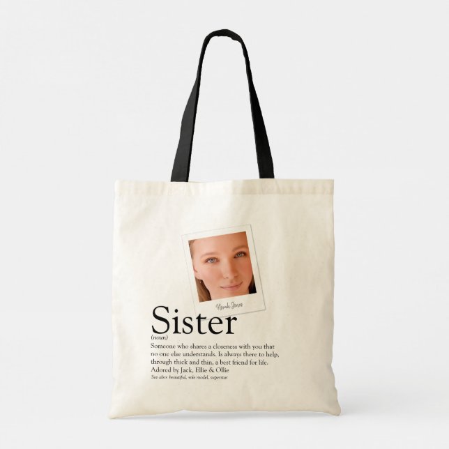 Tote Bag Photo de la définition de soeur moderne (Dos)