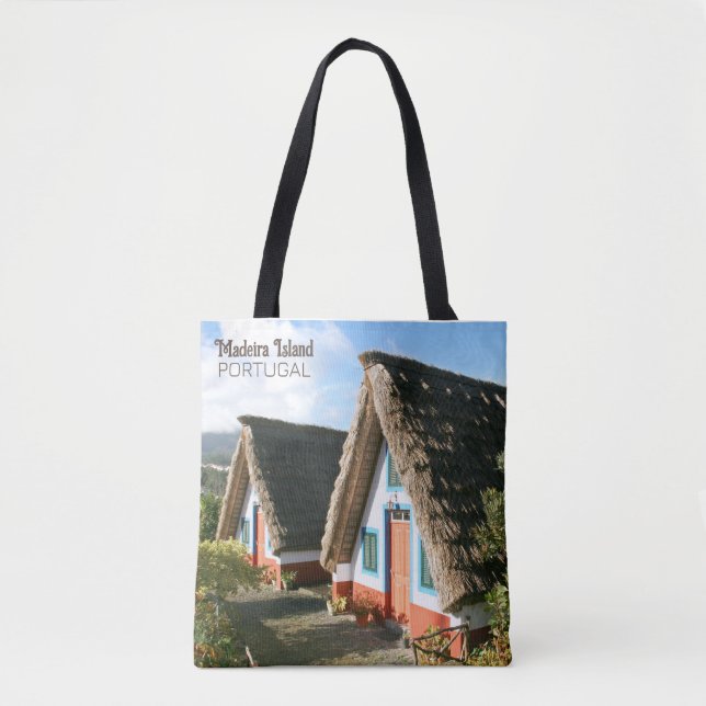 Tote Bag Photo de l'île de Madère avec Maisons Typiques, Po (Devant)