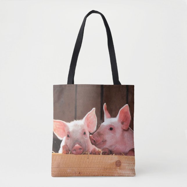 Tote Bag Photo d'un animal de porcelets roses mignons (Devant)
