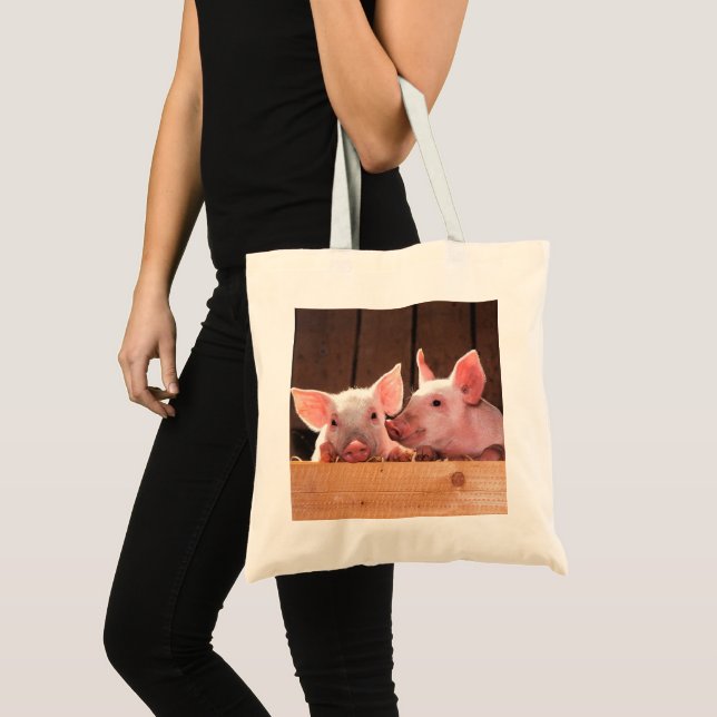 Tote Bag Photo d'un animal de porcelets roses mignons (Devant (produit))