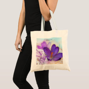 Tote Bag Photo d'un joli Crocus de printemps violet