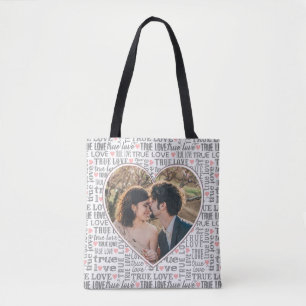 Tote Bag Photo en forme de coeur Véritable Valentin d'amour