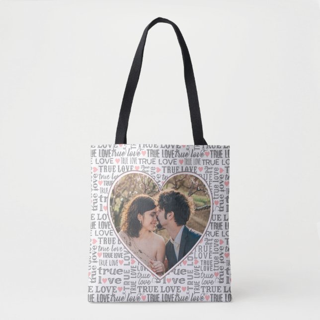 Tote Bag Photo en forme de coeur Véritable Valentin d'amour (Devant)