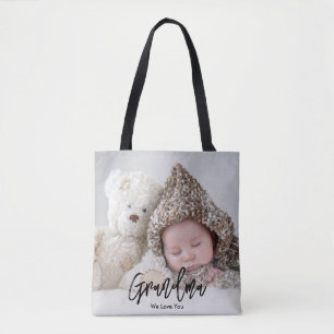 Tote Bag Photo Famille à deux faces Fête des mères de grand