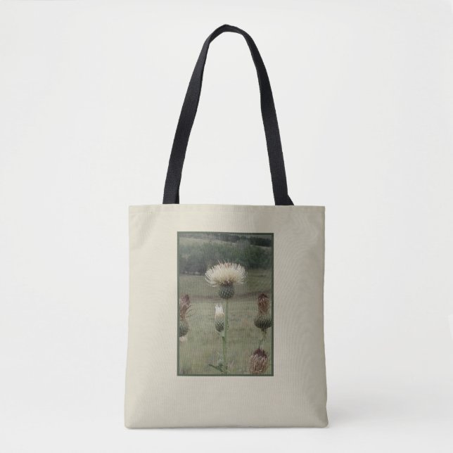 Tote Bag Photo florale de chardon blanc (Devant)