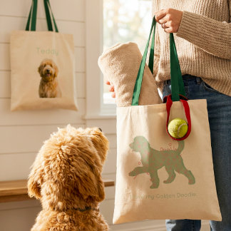 Tote Bag Photo personnalisé de Goldendoodle doré sur mesure