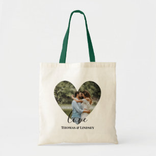 Tote Bag Photo personnelle Heart Frame Modern Calligraphy