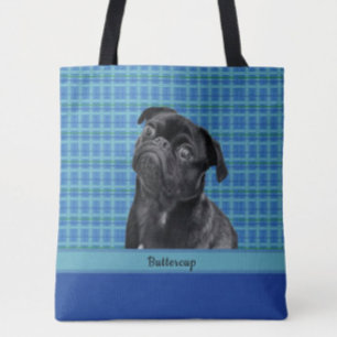 Tote Bag Photo Turquoise Blue Aqua Turquoise Imprimer Chien