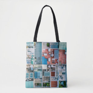 TOTE BAG PHOTOGRAPHIE DE LA VUE AÉRIENNE DES MAISONS