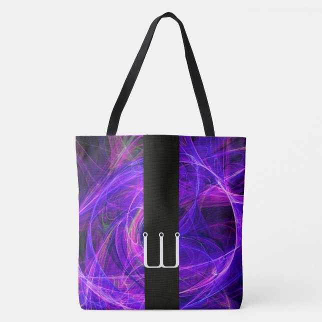 Tote Bag PHOTON CRAZY STRIPE NOIR MONOGRAM Bleu Fractures (Devant)