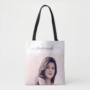 Tote Bag Photos en or rose blanc mariée