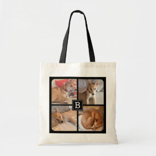 Tote Bag Photos personnalisées de chiens Monogrammes Fourni