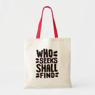 Tote Bag phrase de mots dessinés à la main Qui cherche trou