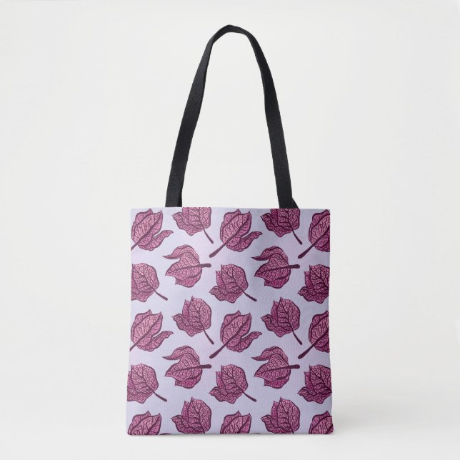 Tote Bag Physalis rose Fleur Motif Pastel Botanique (Devant)