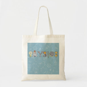 Tote Bag Physique typographie et diagrammes bleu ciel