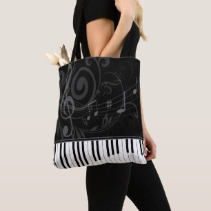 Tote Bag Piano fantasque et notes musicales