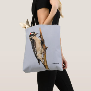 Tote Bag Pic Downy mou sur arbre aux fruits