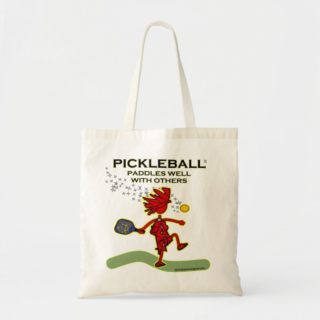 Tote Bag Pickleball barbote bien avec d'autres (Devant)