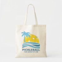 Pickleball Gear Tropical Palm Tree Sun Custom Text