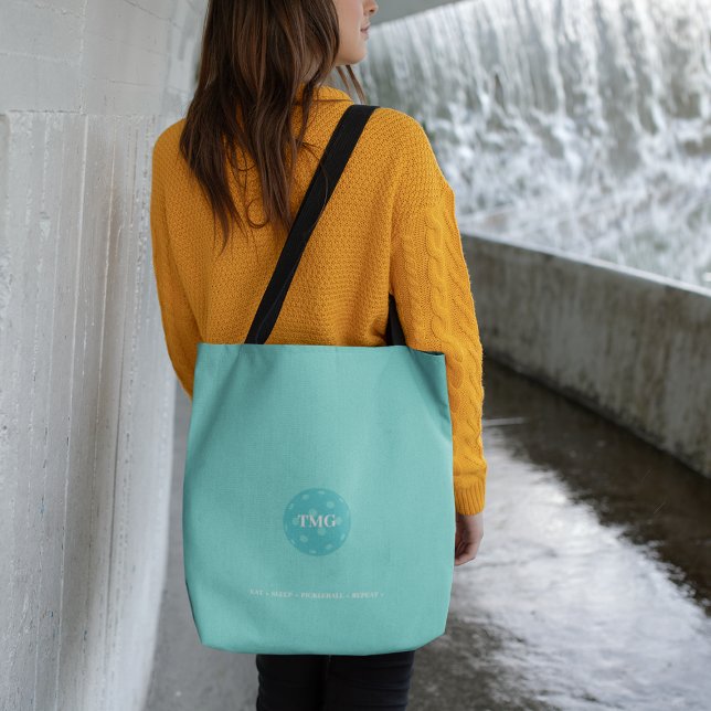 Tote Bag Pickleball Monogram Robin's Egg Blue (Créateur téléchargé)