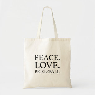 Tote Bag Pickleball Peace Love