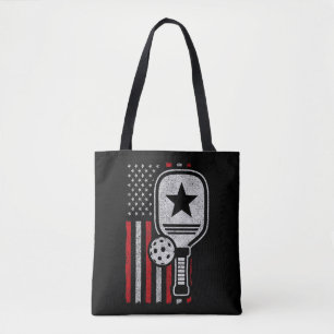 Tote Bag Pickleball Player - American Flag Pickleball - Pic