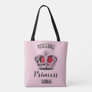 Tote Bag Pickleball rose princesse Couronne