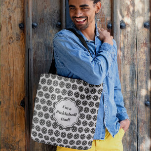 Tote Bag Pickleball tendance Personnalisé noir et blanc