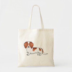 Tote Bag Piebald rouge long cheveux Dachshund mignon chien 