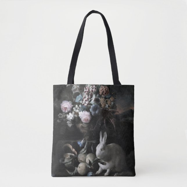 Tote Bag Pièce de fleurs avec lapin par Franz Werner Von Ta (Devant)