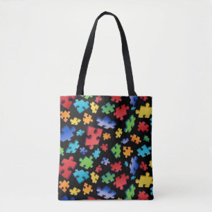 Tote Bag Pièces de puzzle sensibilisation sur l'autisme