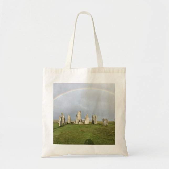 Tote Bag Pierres de Callanish avec l'arc-en-ciel - Ecosse (Devant)
