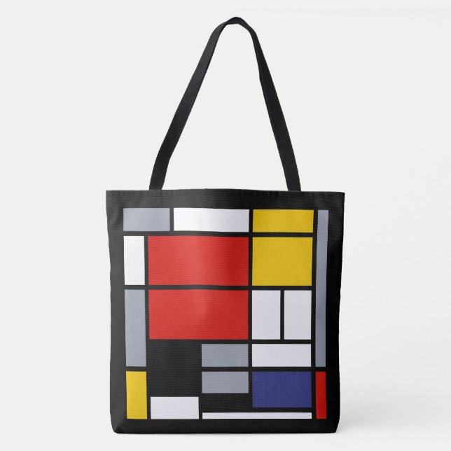 Tote Bag Piet Mondrian, Composition avec grand plan rouge (Devant)