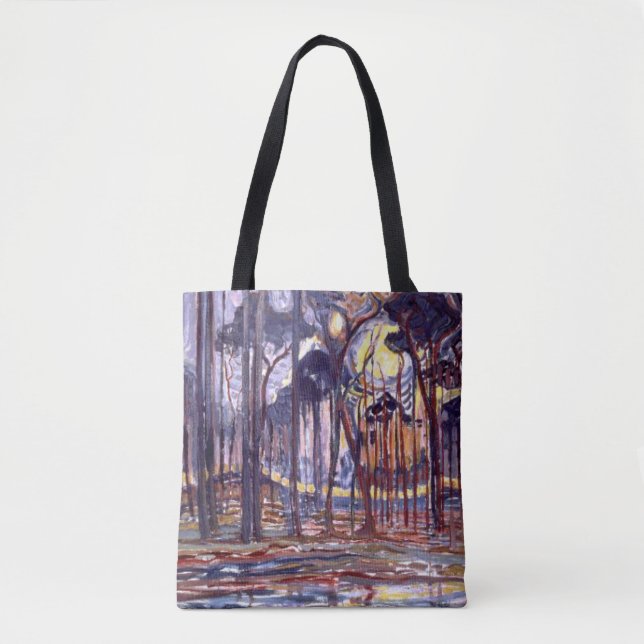 Tote Bag Piet Mondrian peinture, Forêt (Devant)