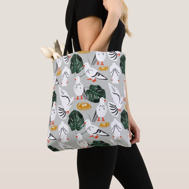 Tote Bag Pigeon blanc (De près)