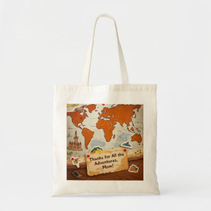 Tote Bag Piges et points de repère de la carte mondiale