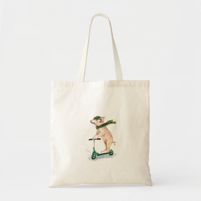 Tote Bag Piggy sur scooter (Devant)