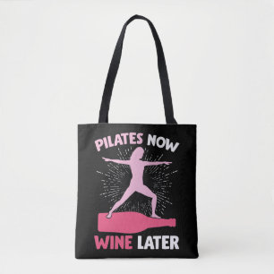 Tote Bag Pilates Hilarious Athlete Femme buveuse de vin cad