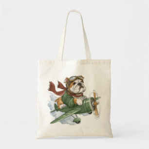 Tote Bag Pilote d'avion Bouledogue Anglais