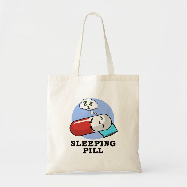 Tote Bag Pilule de couchage amusant médicament jeu (Devant)