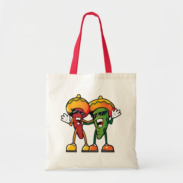 Tote Bag Piments chauds caricaturaux (Devant)