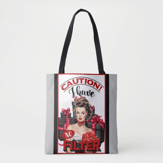 Tote Bag Pin-up de Noël Rétro sans Filtre (Devant)