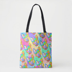 Tote Bag Pinata Kitten couleur Doodle Dreamcore Kidcore