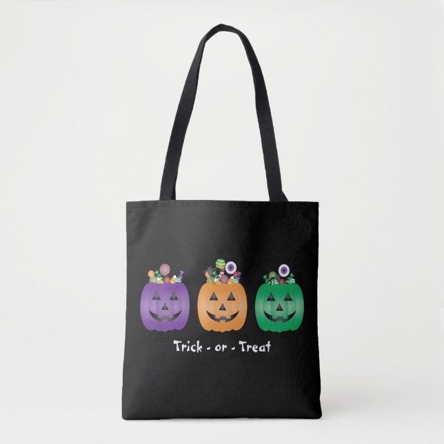 Tote Bag Pince À Bonbons Jack-o'-lantern Halloween Ou Trait (Devant)