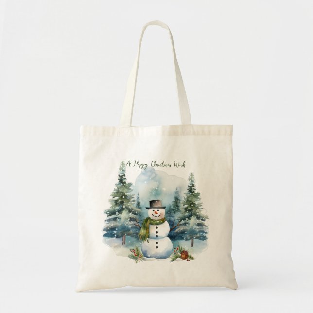Tote Bag Pine de neige Bois d'hiver Noël (Devant)