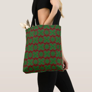 Tote Bag Pine Snowflakes Garnet Shoulder Fourre-tout (2 tai