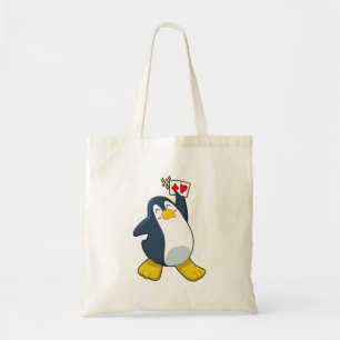 Tote Bag Pingouin au Poker avec cartes de Poker