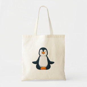 Tote Bag Pingouin au Yoga Fitness en Assis