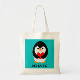Tote Bag Pingouin avec coeur